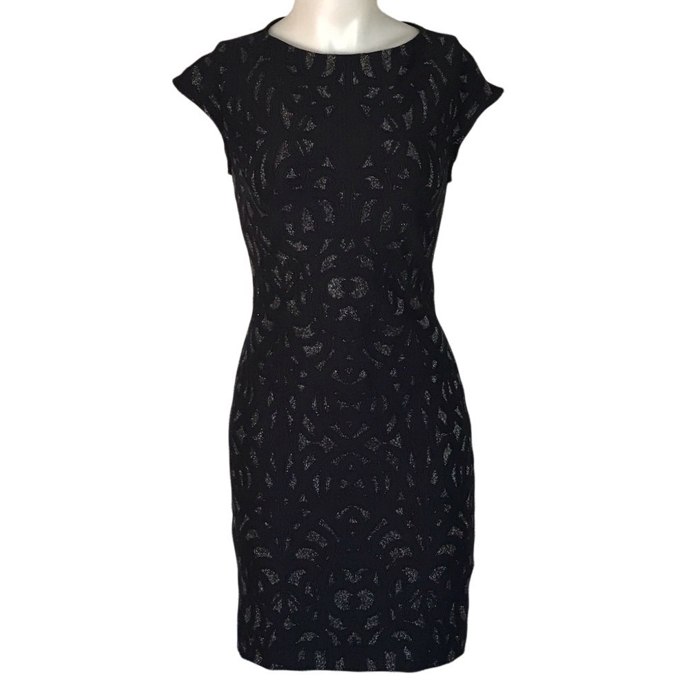 JULIA JORDAN BLACK & NAVY BODY CON MINI DRESS